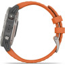 Часы GARMIN FENIX 6 SAPPHIRE TITANIUM GRAY SILVER WITH ORANGE BAND 010-02158-14